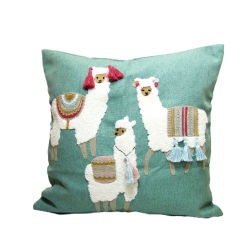 Poduszka dekoracyjna Lamy 45x45cm Miętowa